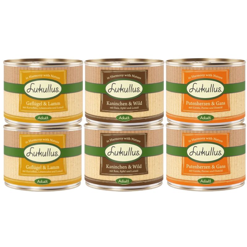 Zooplus Set prova misto Lukullus Naturkost 6 x 400 g Trasporto libero internazionale