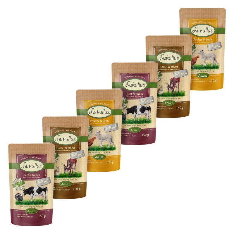 Zooplus Lukullus Adult Mini senza cereali 6 x 150 g Limitato a 3 giorni