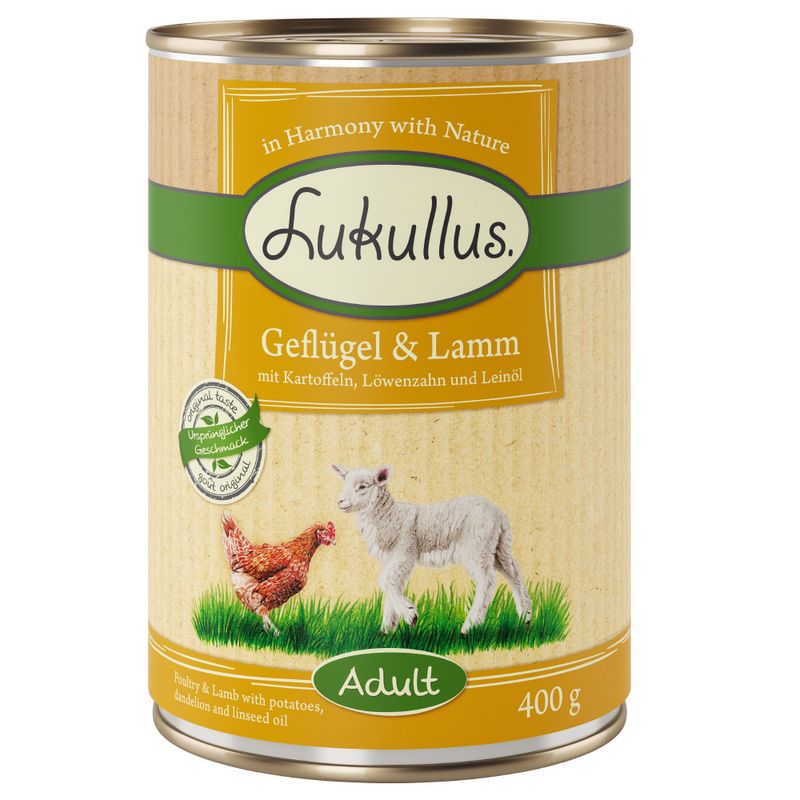 Zooplus Lukullus Adult 1 x 400 g Alimento umido per cani Duty-free