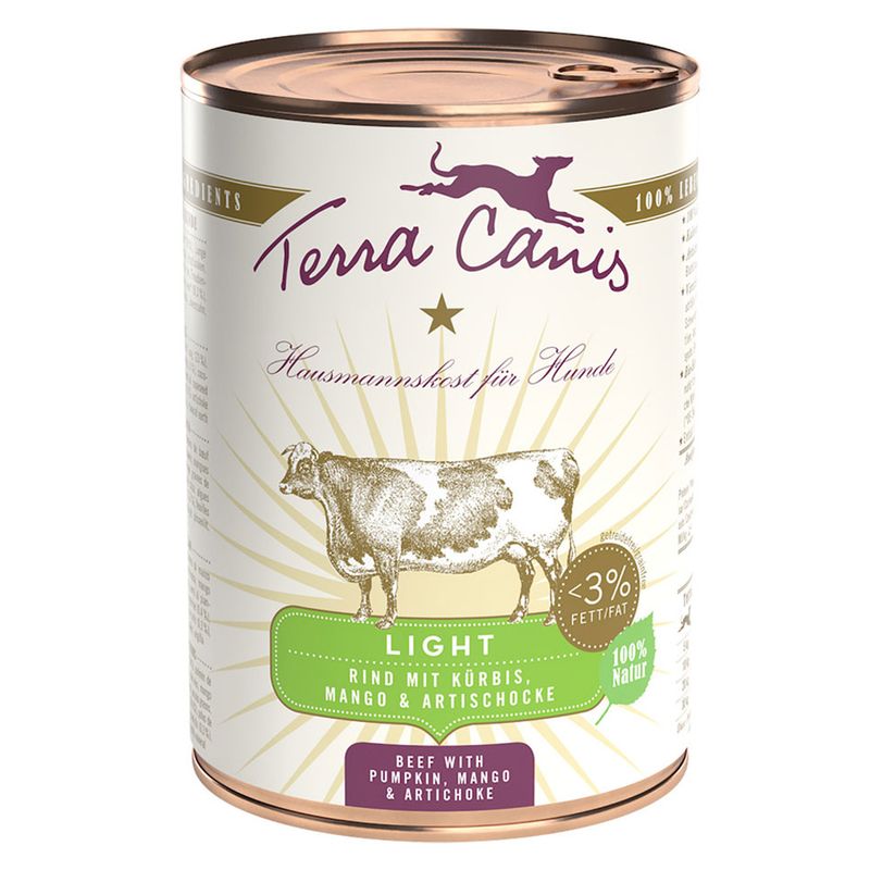 Zooplus Terra Canis Light 12 x 400 g Alimento umido per cani Esporta salva