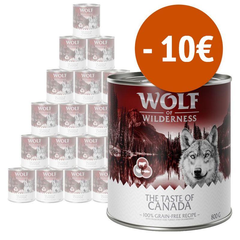 Zooplus 10€ DI SCONTO 24 x 800 g Wolf of Wilderness umido per cane Sconti VIP