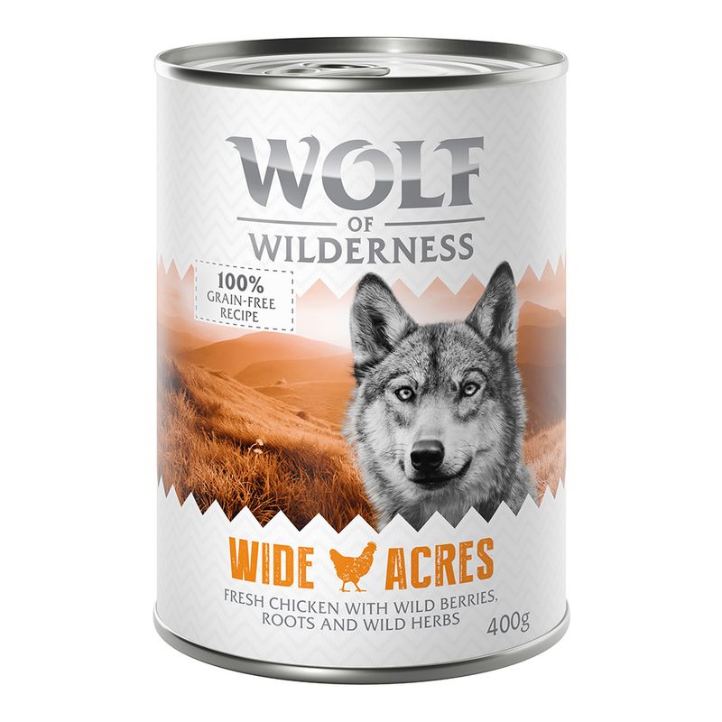 Zooplus Wolf of Wilderness Adult 6 x 400 g umido Single Protein per cane Super Saving Price