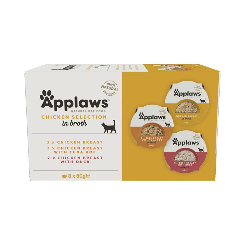 Zooplus Applaws Pacco misto Selection Cat Pot 8 x 60 g Alimento umido per gatto Negozio online di fabbrica