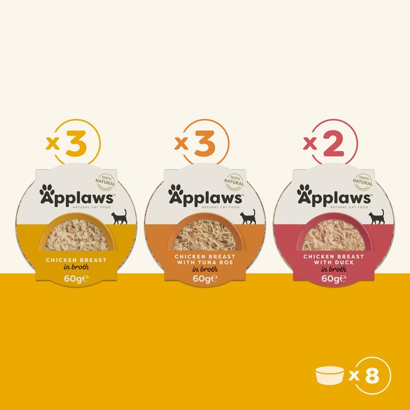 Zooplus Applaws Pacco misto Selection Cat Pot 8 x 60 g Alimento umido per gatto Negozio online di fabbrica