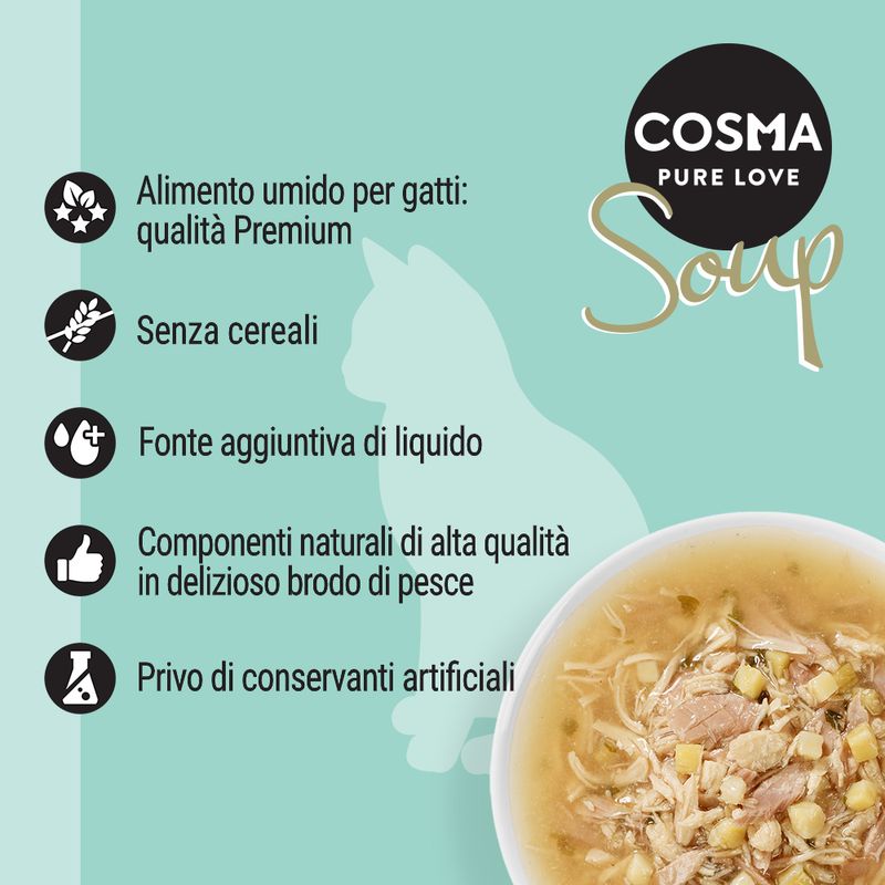 Zooplus Cosma Soup 12 x 40 g umido per gatto ACQUISTA ORA