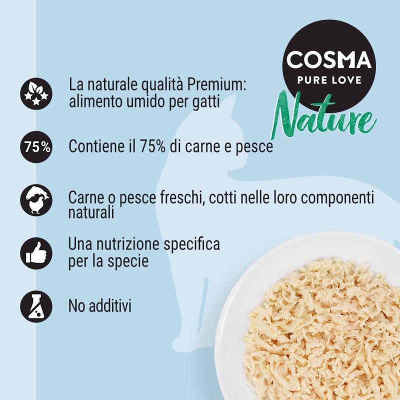 Zooplus Cosma Nature 12 x 140 g Alimento umido per gatti Fino al 65% di sconto