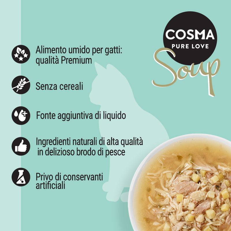 Zooplus Cosma Soup 24 x 40 g Alimento umido per gatti Only for today