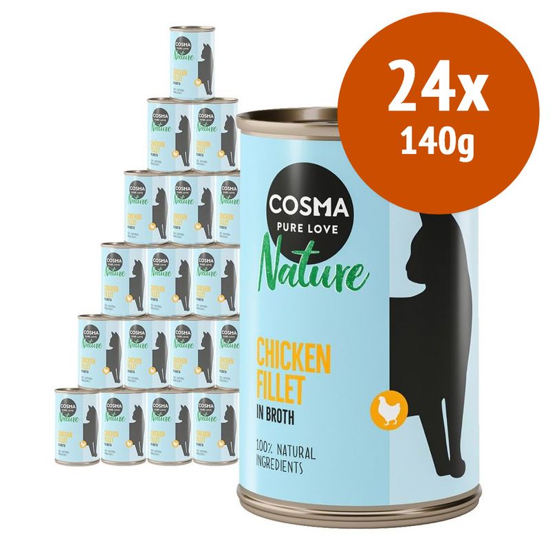 Zooplus Cosma Nature 24 x 140 g Alimento umido per gatti Trasporto libero internazionale