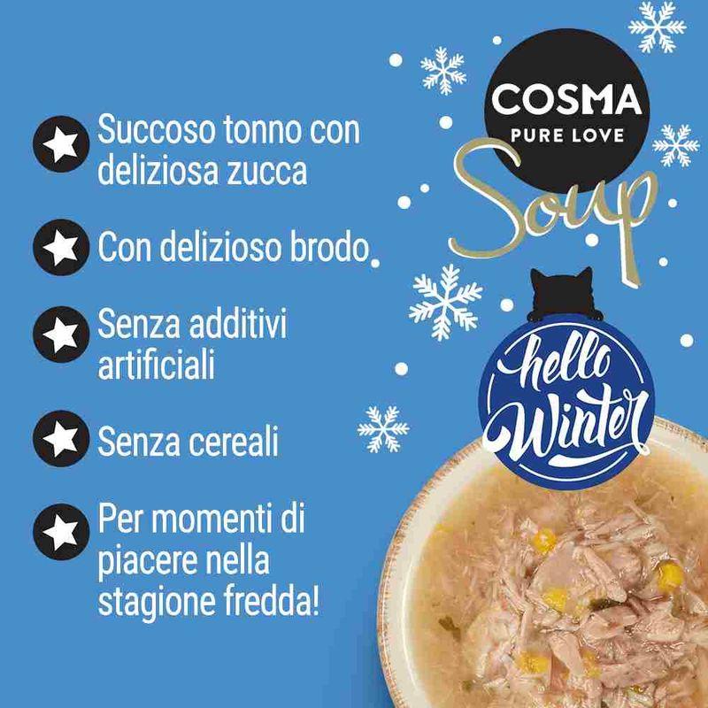 Zooplus Cosma Soup Winter-Edition Tonno con Zucca umido gatto 50% di sconto per tempo limitato