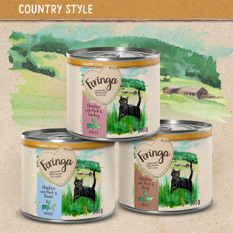 Zooplus Feringa Country Style Menù 6 x 200 g Umido per gatto Spedizione Gratuita