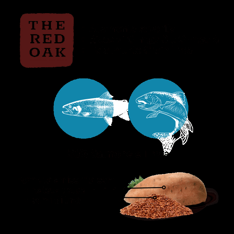 The Red Oak Trota e Salmone Grain Free per Cani di Taglia Grande Bestseller