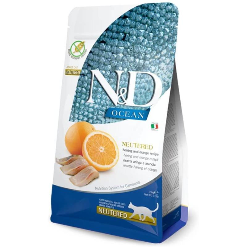 Farmina N&D Ocean Neutered con Aringa e Arancia per Gatti Prezzo basso