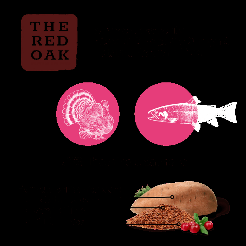 The Red Oak Tacchino e Mirtilli Rossi Grain Free per Cani di Taglia Grande ACQUISTA ORA