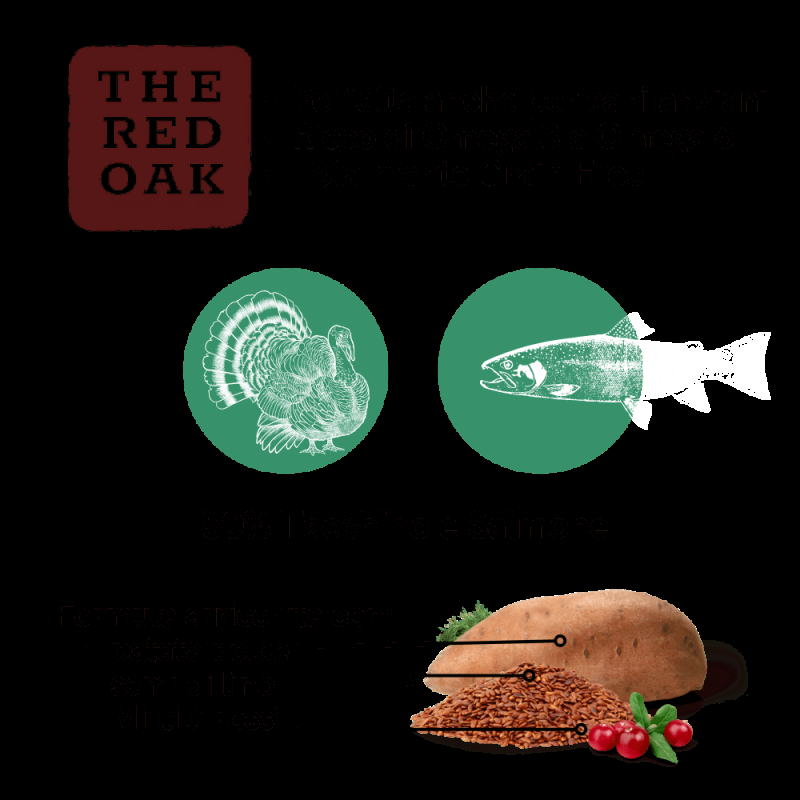 The Red Oak Light Senior Tacchino e Mirtilli Grain Free per Cani Ultimo giorno