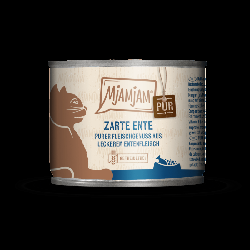 Mjamjam Pura Carne Anatra Cibo Umido per Gatti Limitato a 3 giorni