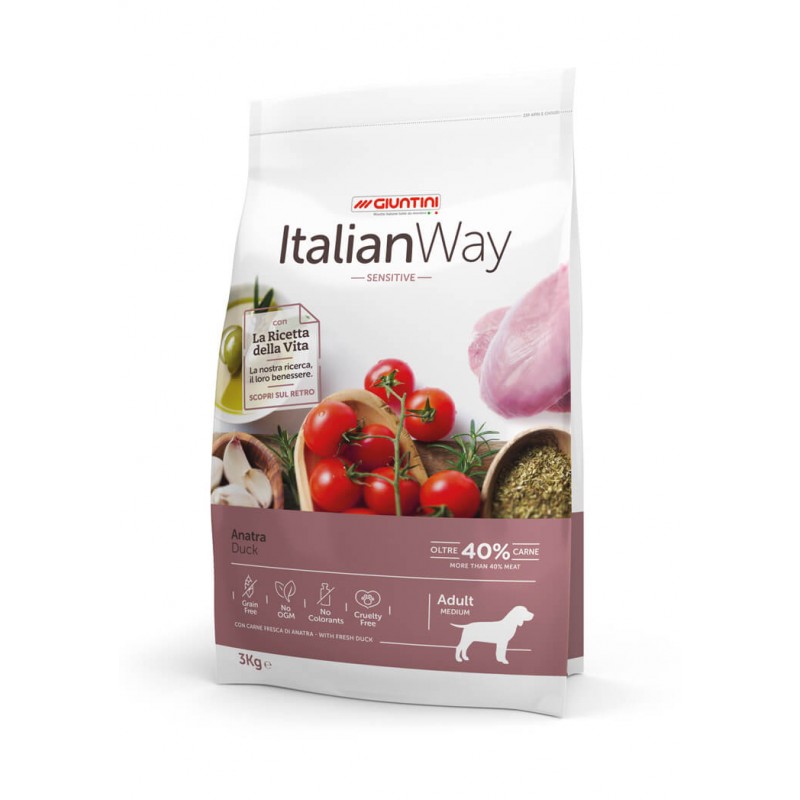 ItalianWay Sensitive Medium Maxi Anatra per Cani