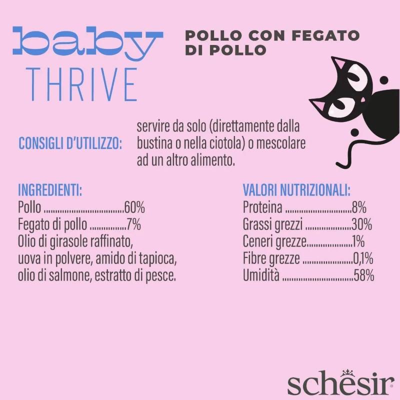 Schesir Baby Thrive Pollo con Fegato Supplemento per Gattini Super Saving Price