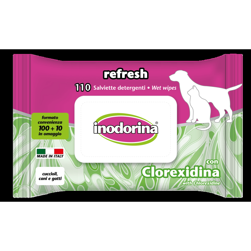 Inodorina Salviette Refresh Everyday per Cani e Gatti Esporta salva