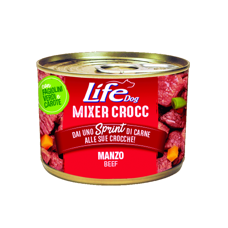 Life Dog Mixer Crocc Cibo Umido per Cani Nuovo