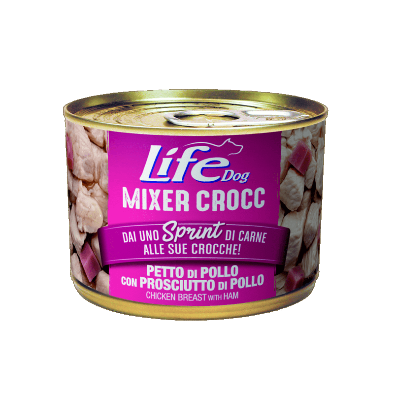 Life Dog Mixer Crocc Cibo Umido per Cani Nuovo