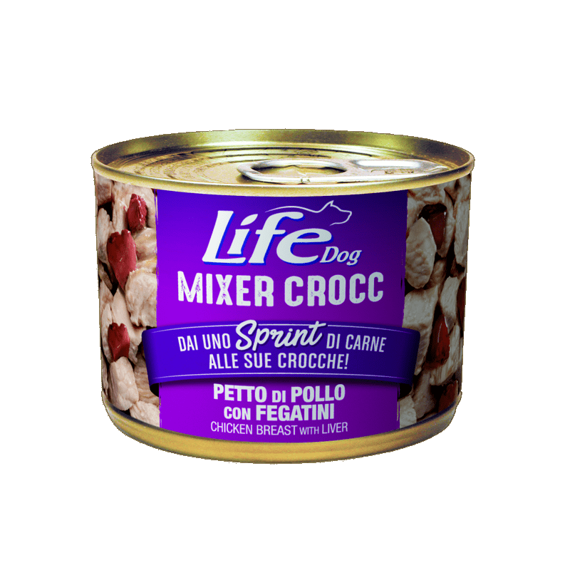 Life Dog Mixer Crocc Cibo Umido per Cani Nuovo