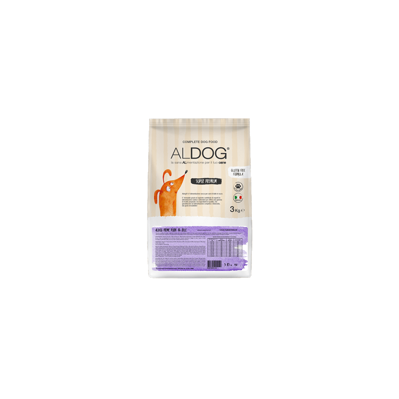 Aldog Super Premium Pork Adult Medium Large con Maiale e Riso per Cani Spedizione Gratuita