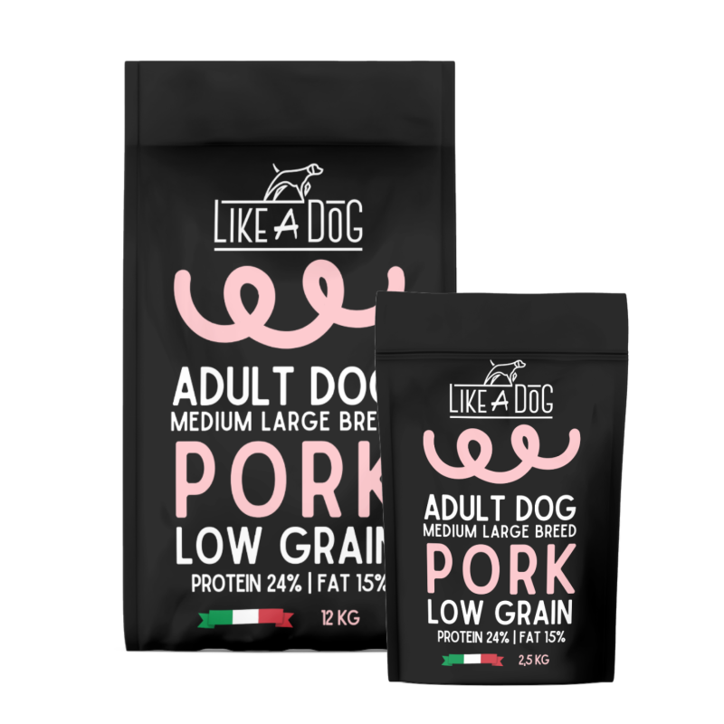 Like A Dog Low Grain Pork Medium Large per Cani Offerta natalizia