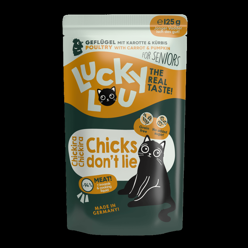 Lucky Lou Senior Cibo Umido per Gatti Anziani 16 bustine da 125 gr Offerta San Valentino