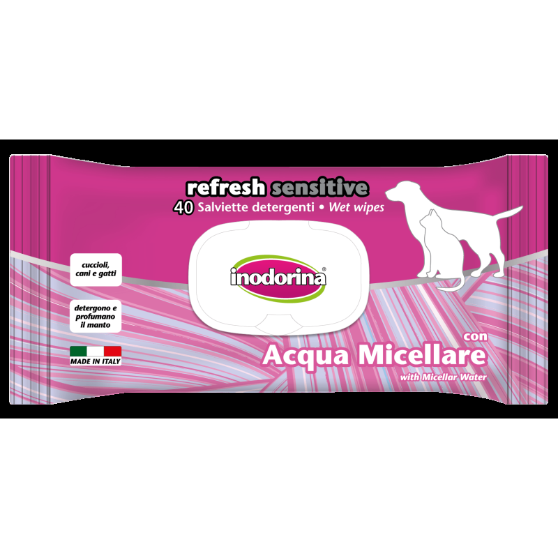 Inodorina Salviette Sensitive Extra Sporco per Cani e Gatti