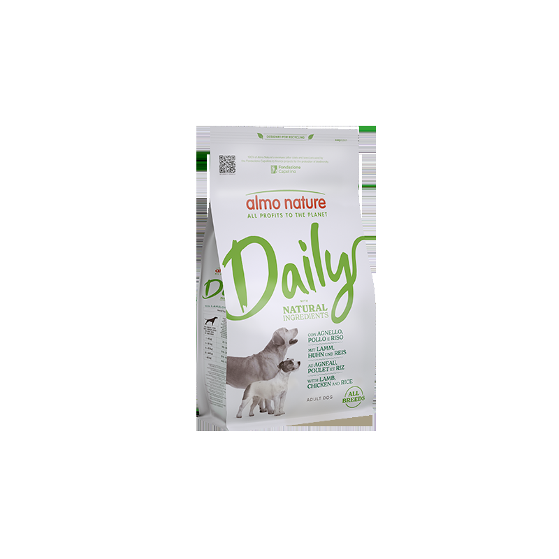 Almo Nature Daily con Agnello Pollo e Riso per Cani