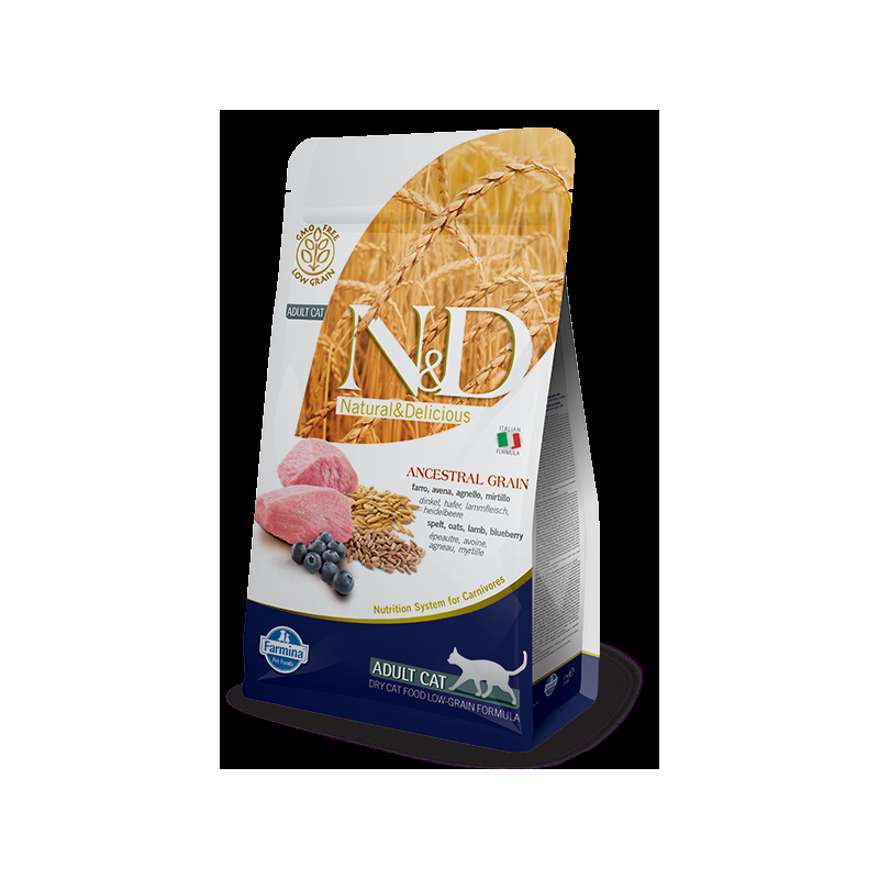 Farmina N&D Ancestral Grain Adult Cat con Agnello e Mirtillo per Gatti Comprare a buon mercato
