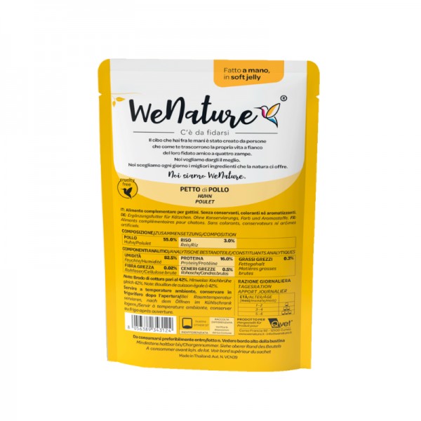 WeNature Kitten Straccetti di Pollo Soft Jelly in Busta per Gattini Prezzo Ridotto