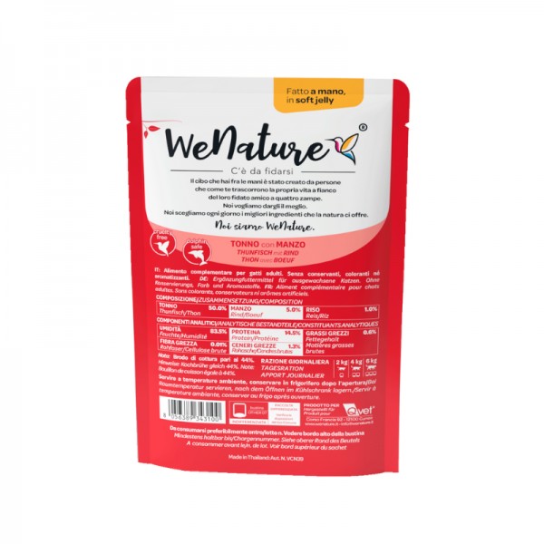 WeNature Tonno con Manzo Soft Jelly in Busta per Gatti Sottocosto