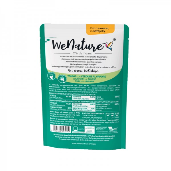 WeNature Tonno con Verdure al vapore Soft Jelly in Busta per Gatti Convenienza