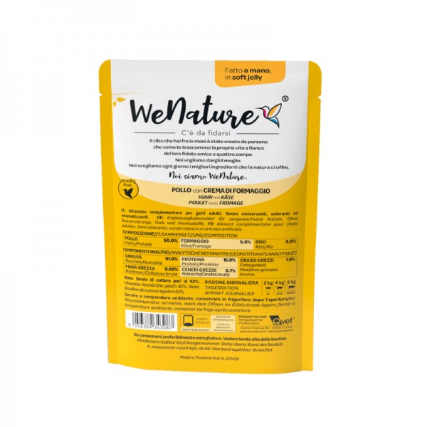 WeNature Pollo con Crema di Formaggio Soft Jelly in Busta per Gatti Novità