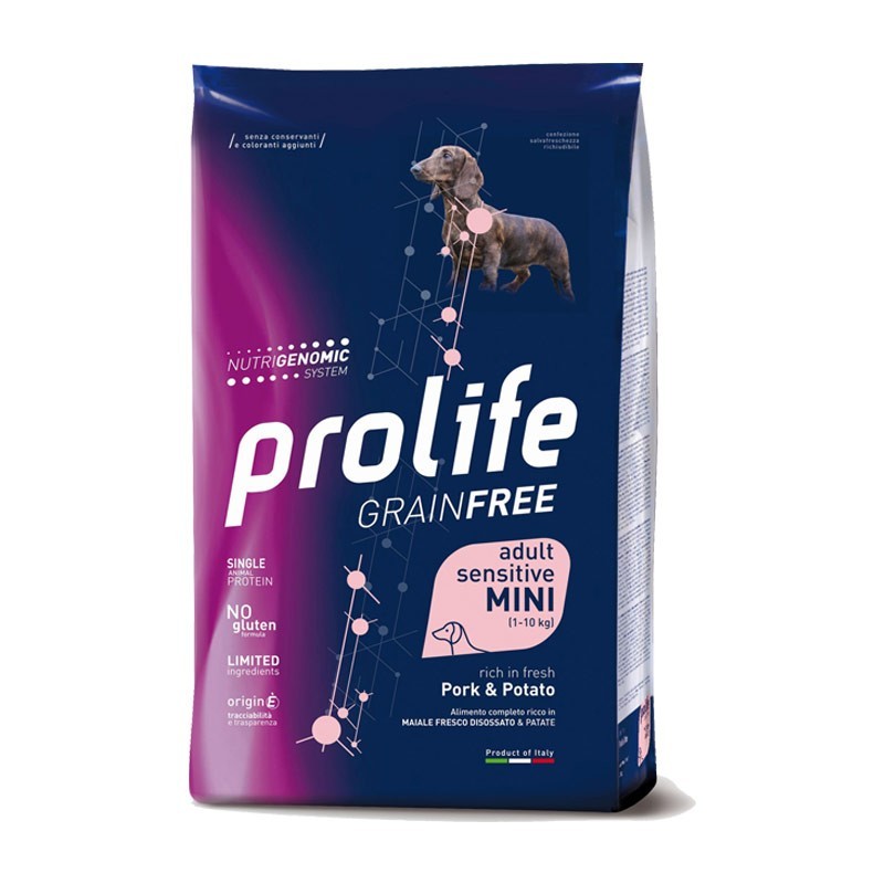 Prolife Grain Free Adult Sensitive Mini Maiale e Patate per Cani Sconto di tempo limitato