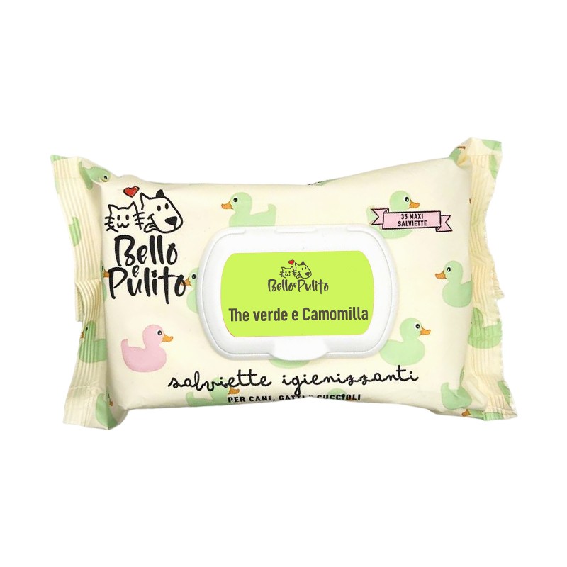 Bello e Pulito Salviette Bio al The Verde e Camomilla Offerta Anniversario
