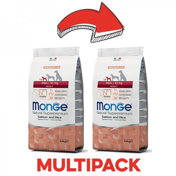 Monge Mini Adult Salmone e Riso per Cani In Linea