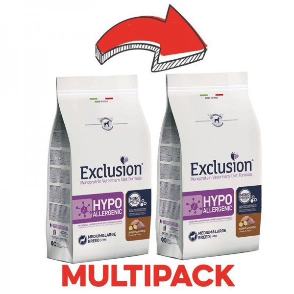 Exclusion Diet Hypoallergenic Coniglio e Patate Medium & Large Breed per Cani Fornitura limitata