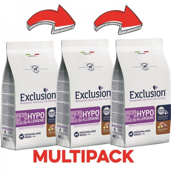 Exclusion Diet Hypoallergenic Coniglio e Patate Medium & Large Breed per Cani Fornitura limitata