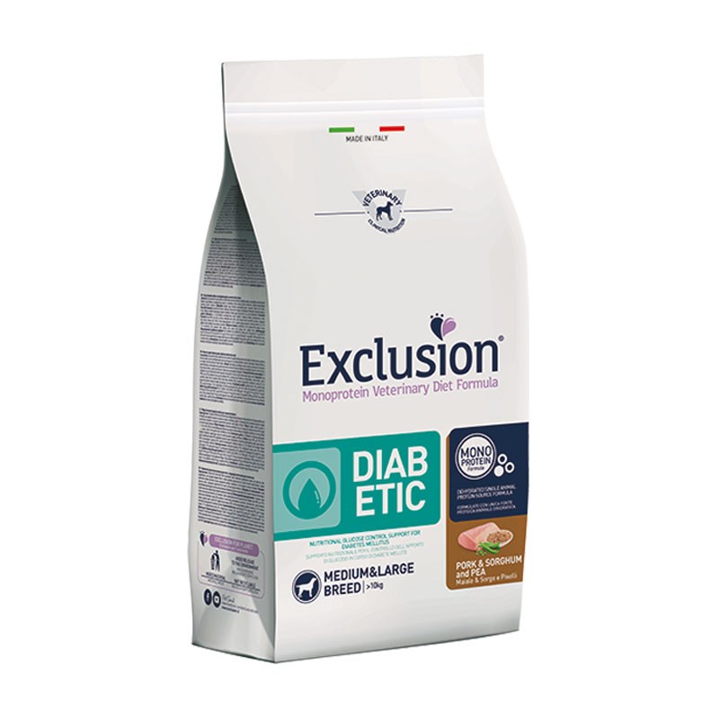 Exclusion Diet Diabetic Maiale Sorgo e Piselli Small Breed per Cani