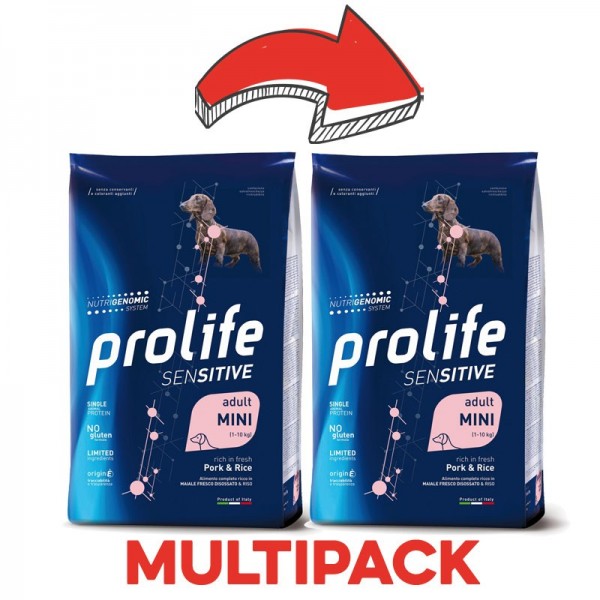 Prolife Sensitive Adult Mini Maiale e Riso per Cani Fornitura limitata