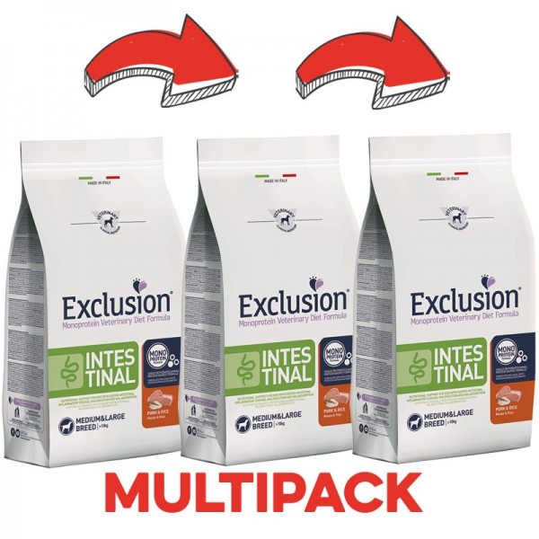 Exclusion Diet Intestinal Maiale e Riso Adult Medium & Large per Cani Offerta settimanale
