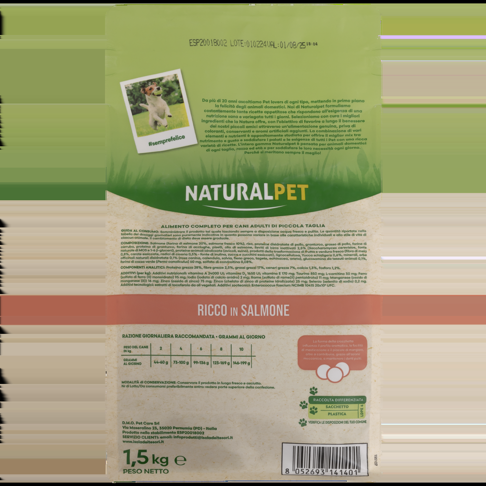 Naturalpet Dog Adult Mini ricco in Salmone 1 5 kg 000125780 Pezzi Unici