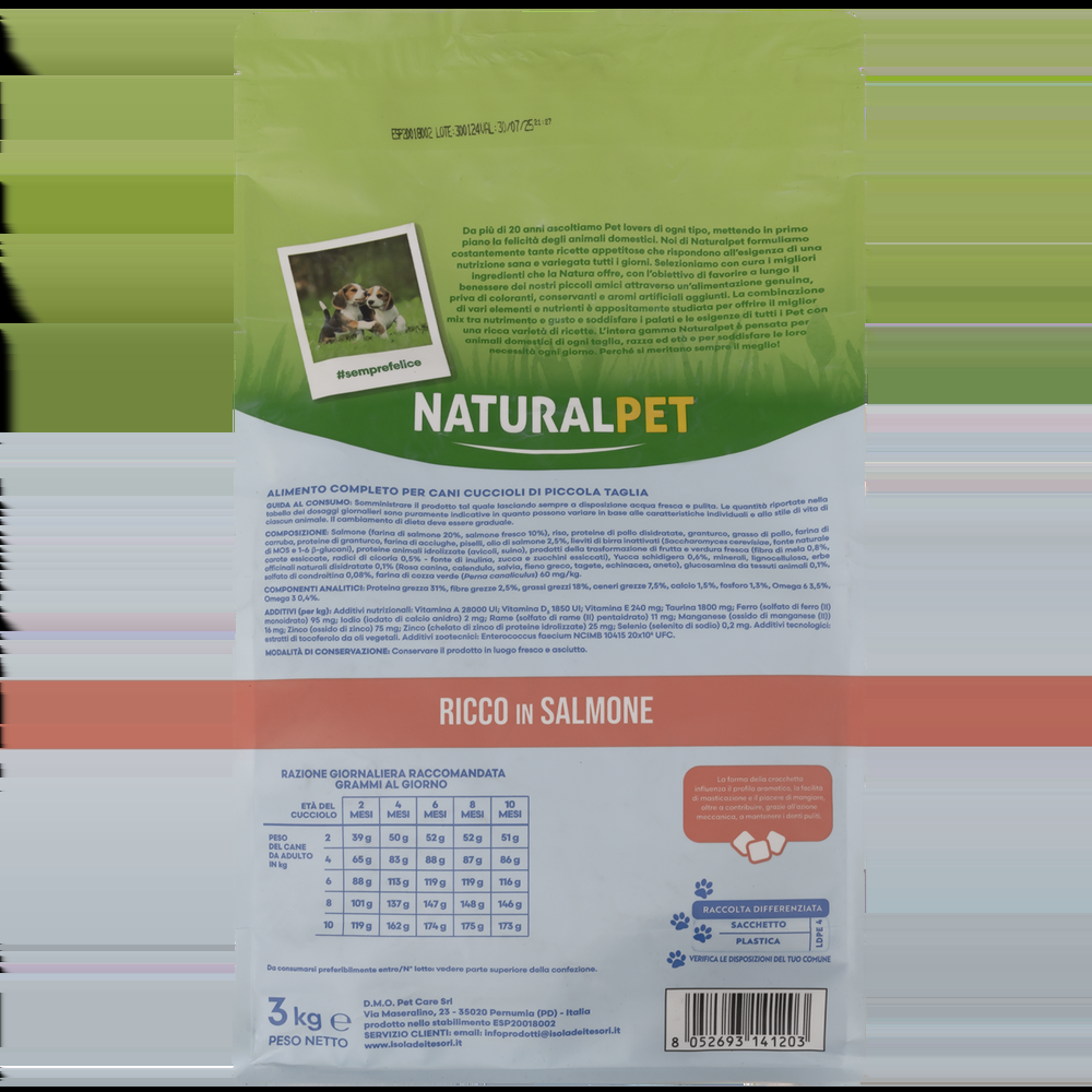 Naturalpet Prime Orme Puppy Mini ricco in Salmone 3kg 000125791 Vendita Economica