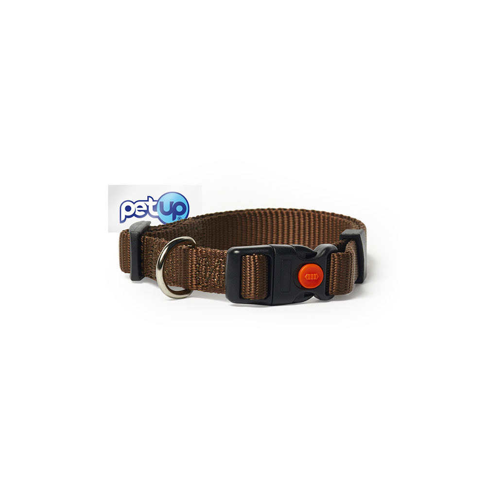 Petup Collare nylon a sgancio mm 15 marrone 000152671