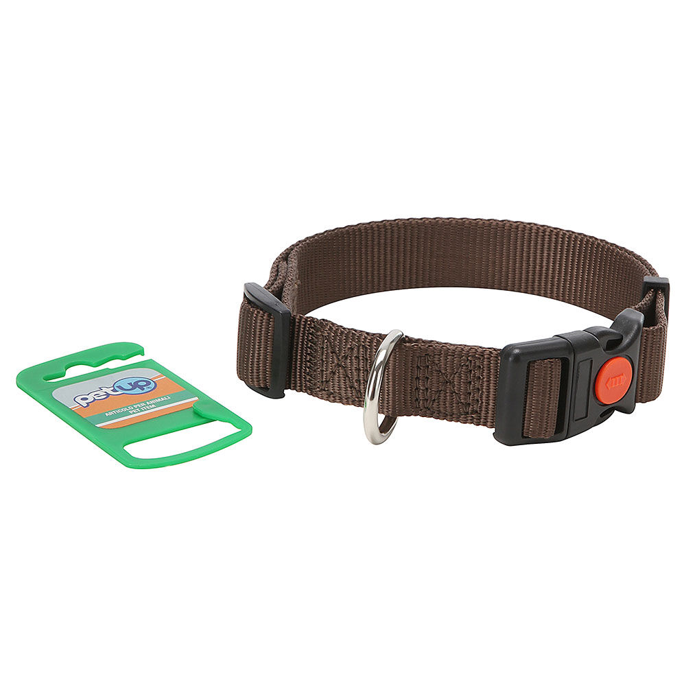 Petup Collare nylon a sgancio mm 25 marrone 000152682