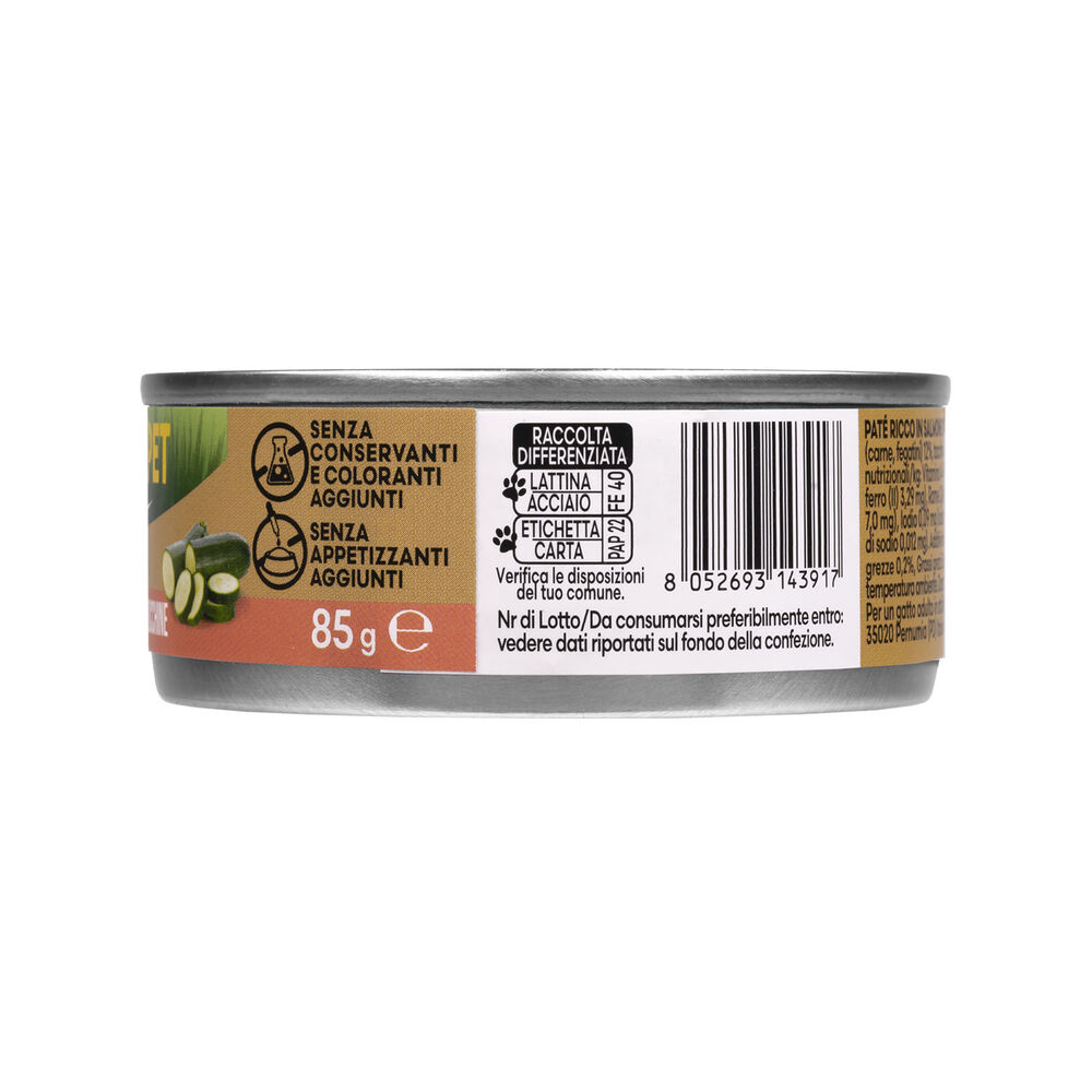 Naturalpet Premium Cat Adult Paté ricco in Salmone con zucchine 85gr 000143764 Ritorno libero