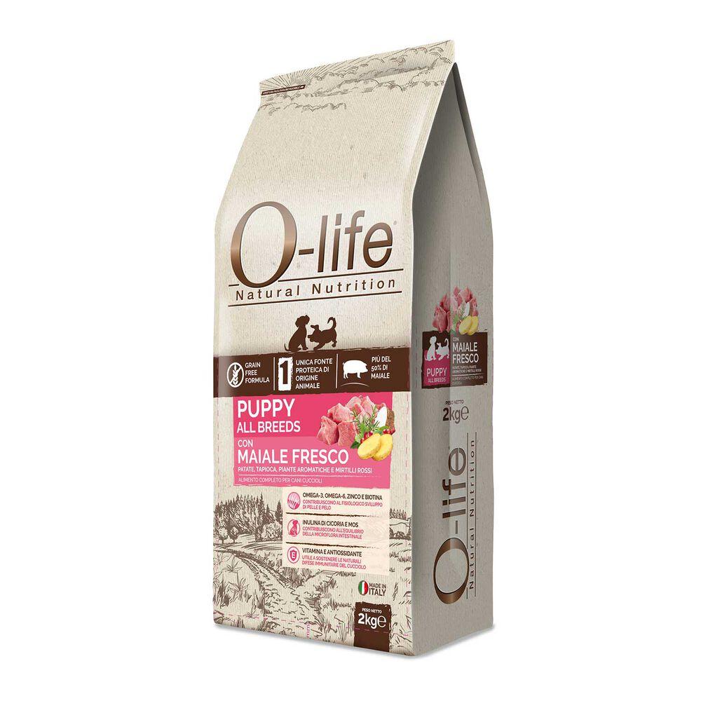 O-life Dog Puppy All Breeds con Maiale Fresco 2 kg 000125363 Sconto