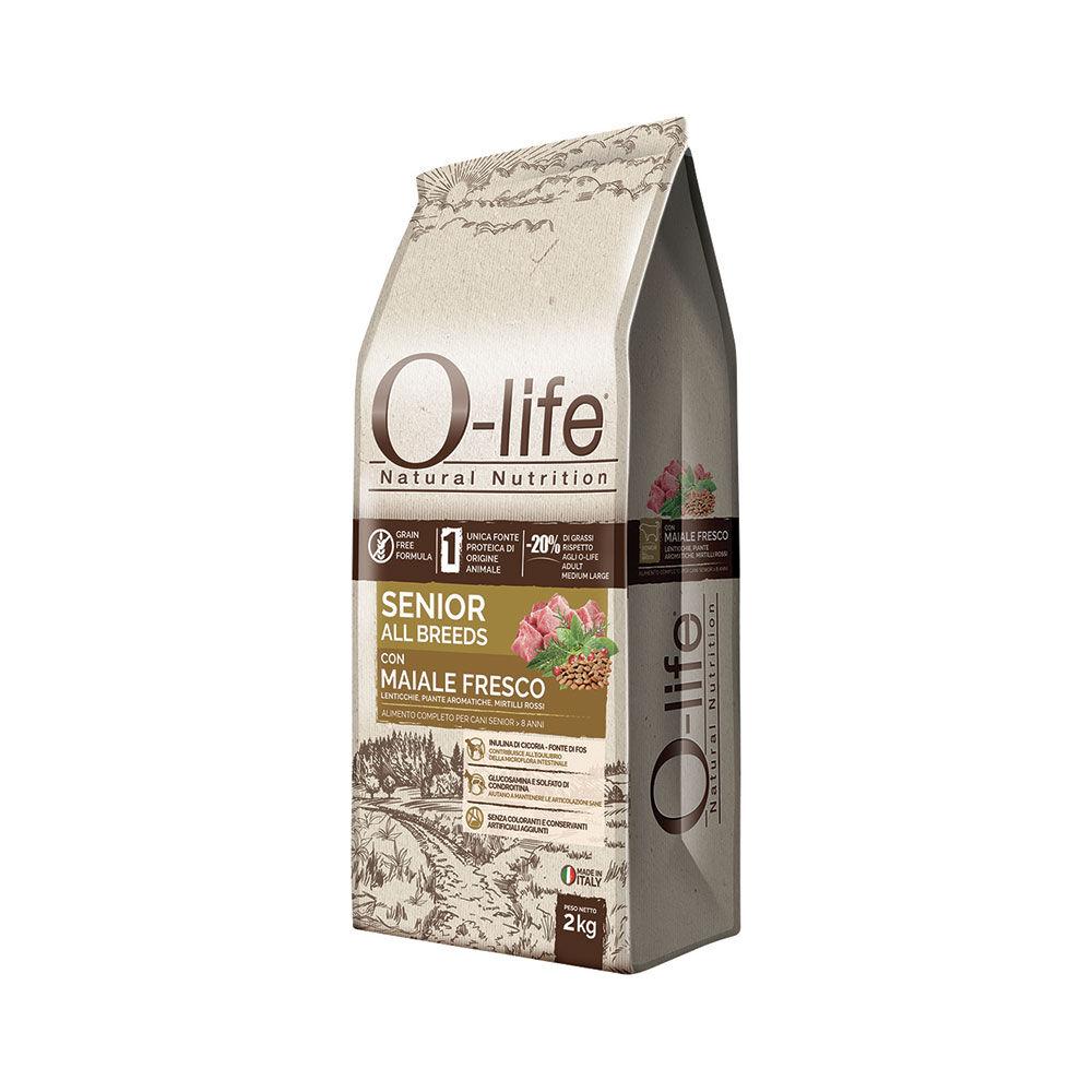 O-life Dog Senior All Breeds con Maiale Fresco 2 kg 000125373 Saldi